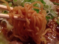 野菜ホルモンラーメン　味の染み込んだ麺　天喰