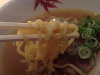 鶏塩ラーメン　中太縮れ麺
